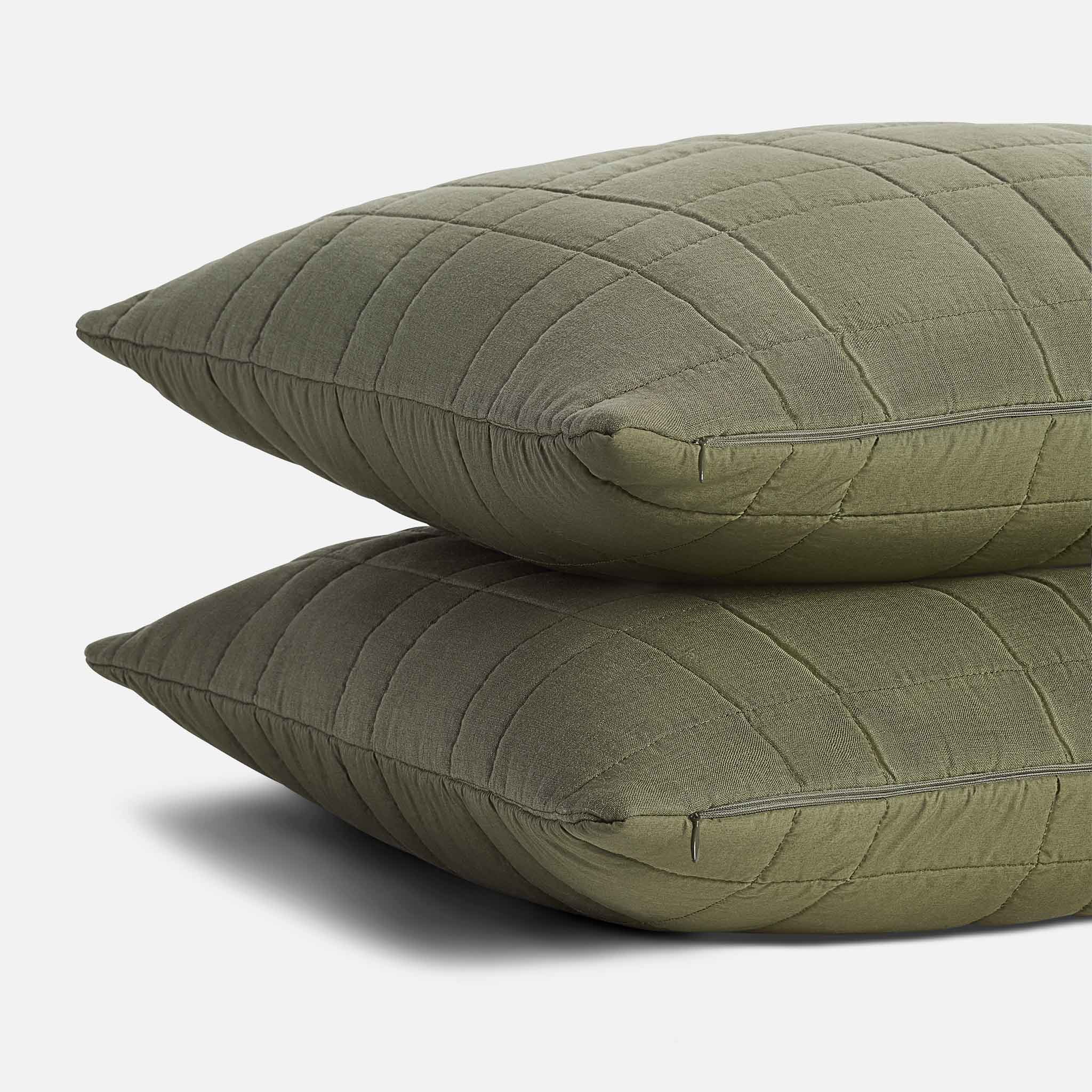 Washed European Linen Quilted Sham Set - Image 10