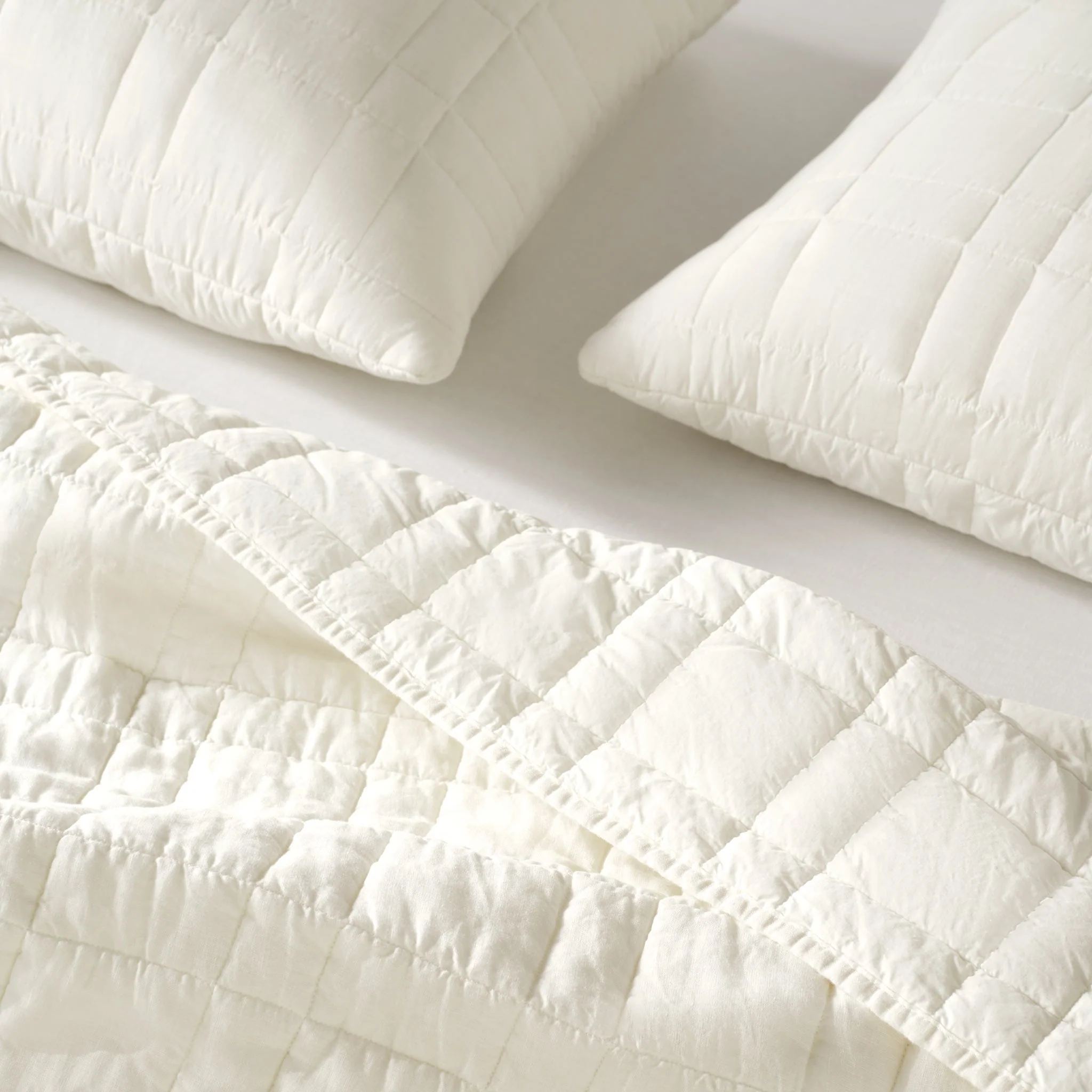 Washed European Linen Quilted Sham Set - Image 3