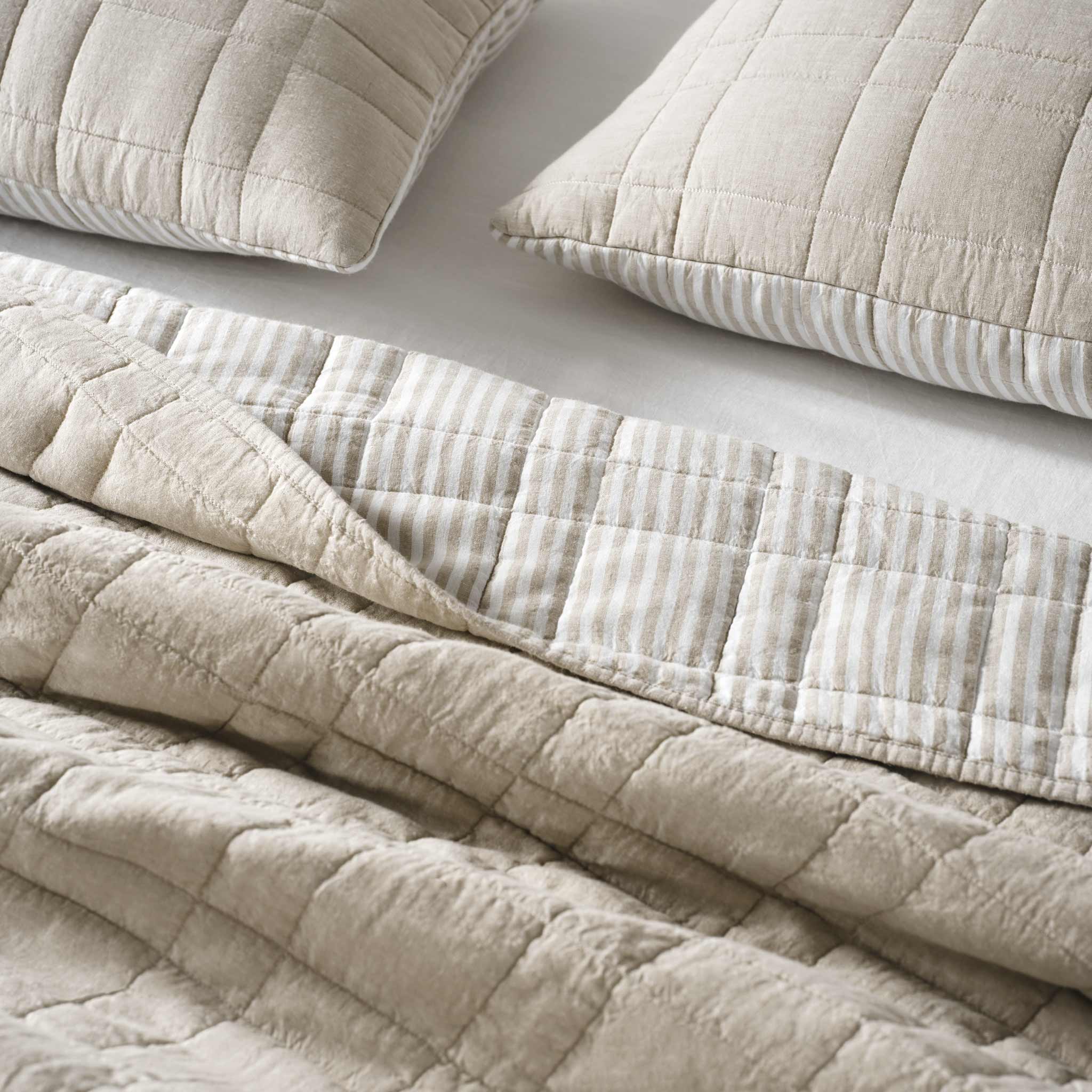 Washed European Linen Quilted Sham Set - Image 15